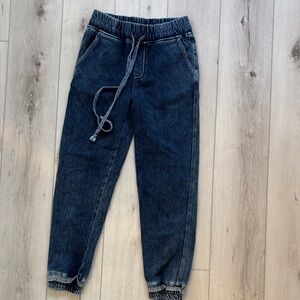 Dark Blue Elastic Waist Women's Jeans